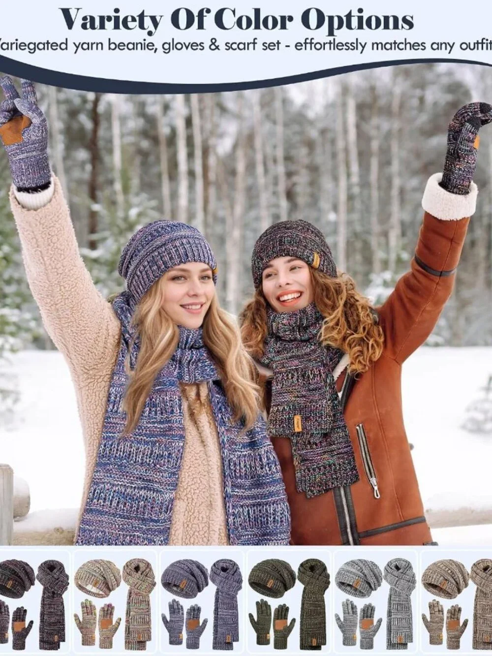 Cozy Winter Beanie, Scarf & Touchscreen Gloves Set for Women - Warm 3-in-1